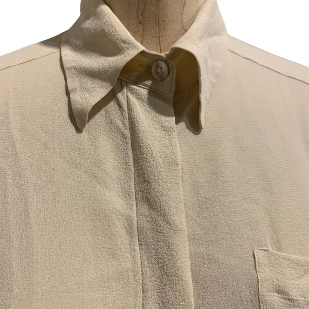 Vintage Max Mara Beige Long Sleeve Shirt Women's Size Small